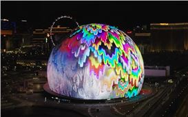 Hypnotic Drippy Artwork Cloaks Las Vegas Sphere in Mesmerizing Moving Hues