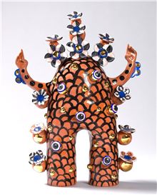 Terracotta and Gold Figures by Vipoo Srivilasa Conjure Joy and the Divine