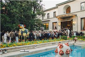 A Party with Floating Sculptures in an Iconic Milanese Garden
