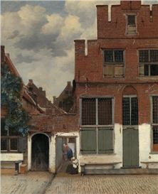 Vermeer first painted the house in his famous Little Street with a closed door