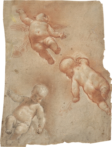 Studienblatt mit Putti - Lombard School, 17th Century