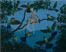 Whimsy Meets Mortality in Fantastical Paintings of Skeletons With Butterfly Wings