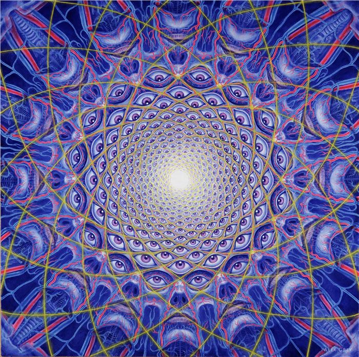 Alex Grey, Collective Vision, oil on linen, 38_ x 38_, 1995