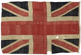 A Union Jack from the Battle of Trafalgar in 1805 — Complete with Splinters of Wood and Cannonball Shrapnel