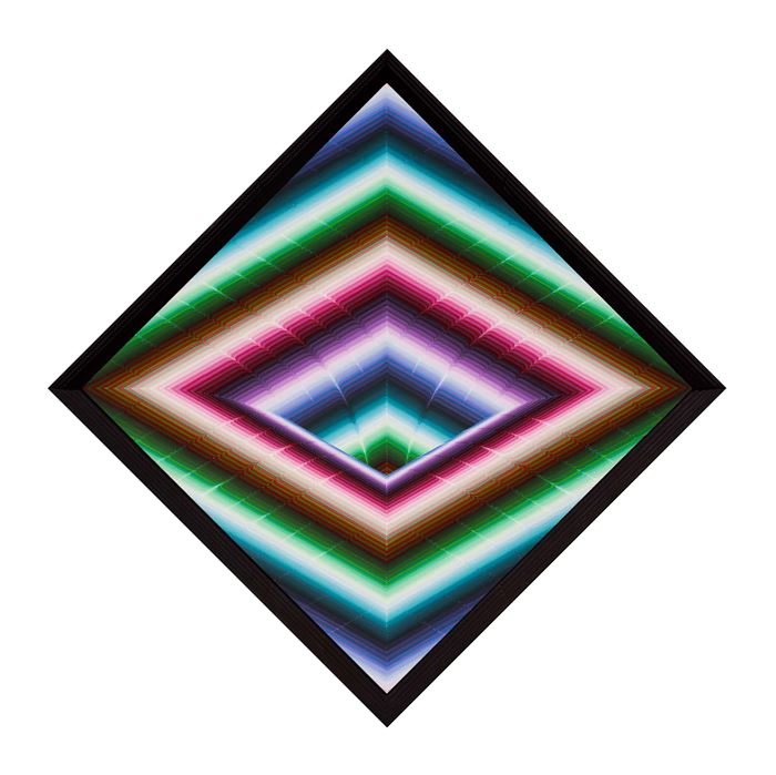 Colin Prahl, Gradient Descent, acrylic on wood, 24_ x 24_, 2024