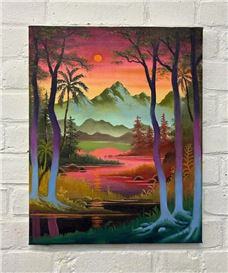 Vibrant Paintings Reimagine Natural Landscapes as Chromatic Oases for a Psychedelic Escape