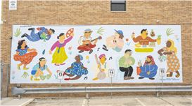 Joe Kraft's Albany Park Mural Celebrates Diversity with Whimsical Portraits