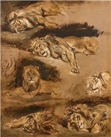 Painting of Resting Lions Hanging in Family Home for 150 Years Turns out to Be an Original Eugène Delacroix
