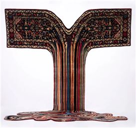 Traditional Azerbaijani Weaving Reimagined as Unraveling, Melting, and Glitching Carpets