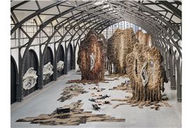 Klára Hosnedlová's "Embrace" Transforms Hamburger Bahnhof into a Mythical Landscape