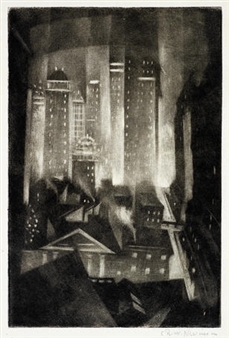 WWI artist Nevinson's avant-garde images of New York at December Print sale