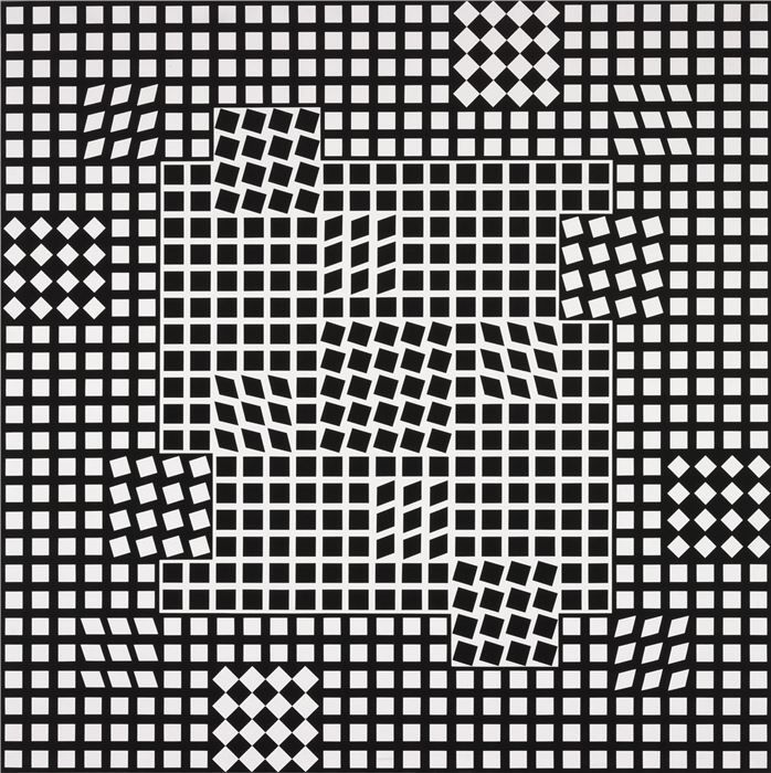 Victor Vasarely, Tlinko-F, acrylic on canvas, between 1956 and 1962, 145 x 145 cm