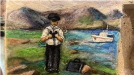 Kyrgyz felt artist showcases Aytmatov-inspired paintings