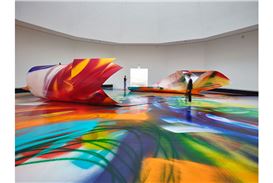Katharina Grosse's Immersive Spray Paintings and Unseen Sculptures Take over Staatsgalerie Stuttgart