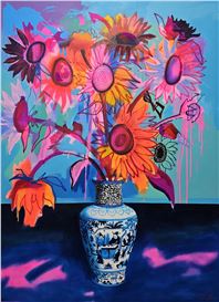 Monumental Botanical Paintings Energized with Vibrant Electric Hues [Interview]