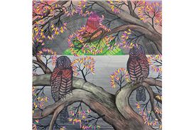 Andrew Schoultz Turns Hosfelt Gallery into Vibrant, Op Art-Inspired Mural Environment