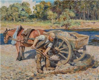 COLLECTING GRAVEL - Ralph Hedley